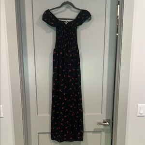 Justify Black and Red Floral Jumpsuit